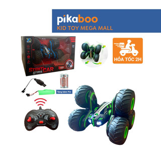 Xe địa hình điều khiển từ xa nhào lộn đa chiểu xoay 360 độ Pikaboo siêu khỏe có đèn và pin sạc