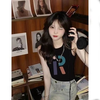 XUANMO Local brand Áo baby tee Áo Thun ôm body Áo y2k 100% cotton Áo thun nữ thời trang mùa hè Áo Vest không tay in hình thiết kế hàng đầu