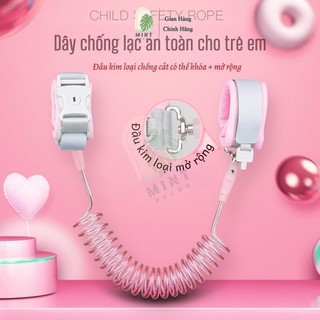 Dây đeo tay MINT DECOR chống lạc, chống cắt cho bé Dây dắt trẻ em đi dạo phản quang lõi thép có khóa