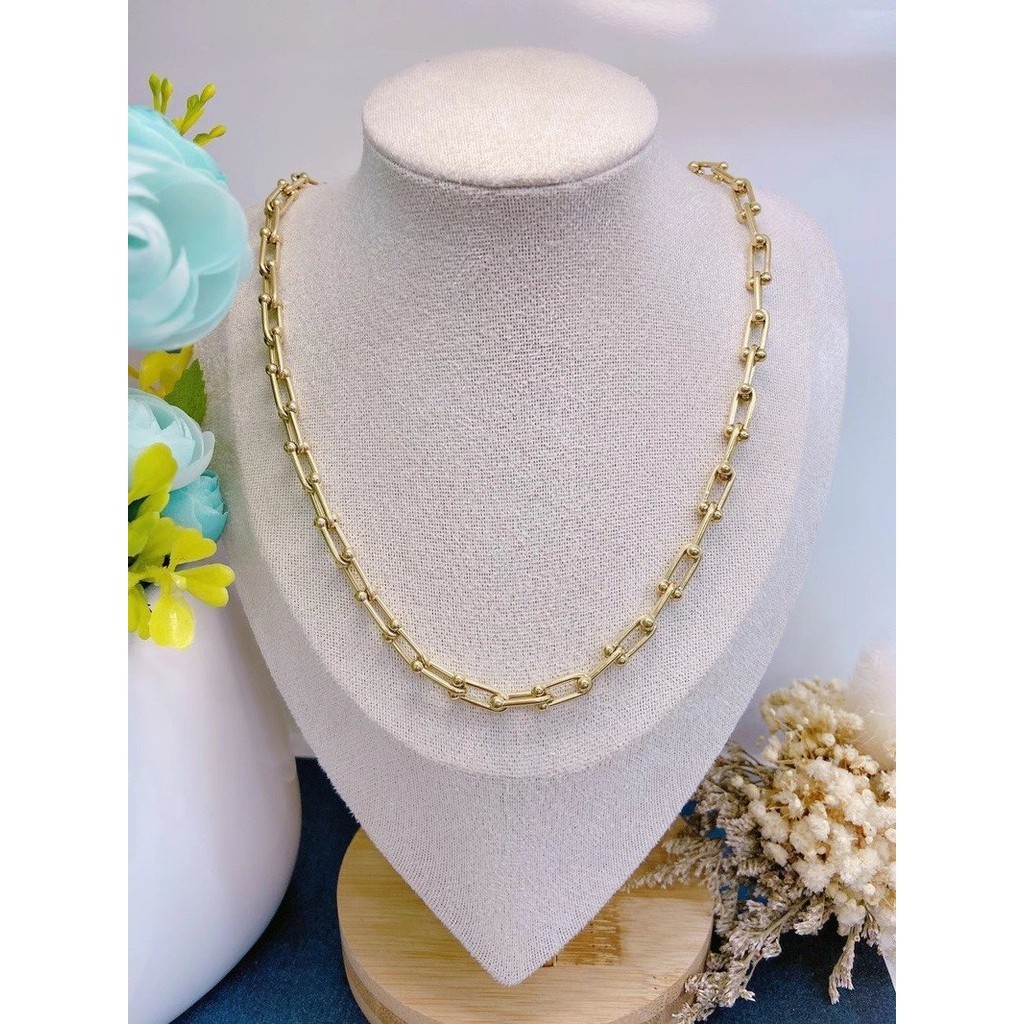 Thường Ngày Cartier Vòng Cổ Dây Chuyền Chữ Logo C Choker Thép Titan Chống Thấm Nước Chống Rỉ Mặt Dây Chuyền Nam Nữ Trang Sức