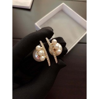 Thời trang dior bông tai thép titan chống thấm nước không rỉ sét chữ logo cd tai vòng bông tai nữ trang sức