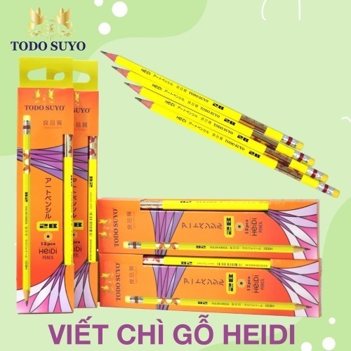 ☀Combo 2 chiếc bút chì gỗ Gstar Heidi-2B + Tẩy Hiệu Todo Suyo