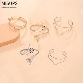 MISUPS Vòng Đeo Cánh Tay Họa Tiết Hình Học Rỗng Bằng Hợp Kim Có Thể Điều Chỉnh / Nhiều Màu