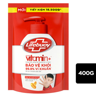 Nước rửa tay Lifebuoy 400g túi đỏ (Mẫu mới)