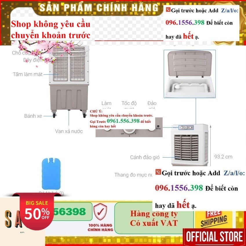 <Rẻ> Quạt điều hoà Kangaroo KG50F62- Điện máy Sunmy- Bảo hành chính hãng toàn quốc- Mới 100%