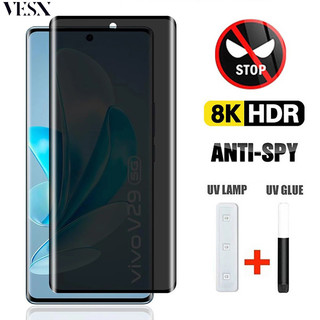  Kính cường lực chống nhìn trộm full màn hình keo UV cho VIVO V60 V50 V50E V40 V40E V30 V30E V29 V27 V25 Pro 4G 5G 2025 
