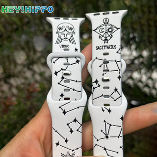 Thiết kế của mười hai cung hoàng đạo phù hợp với dây đeo silicon iWatch 9 / 8 / 7 / 6 / 5 / SE / 4 / 3, thích hợp cho iWatch 49 / 45 / 44 / 42 / 41 / 40 / 38mm