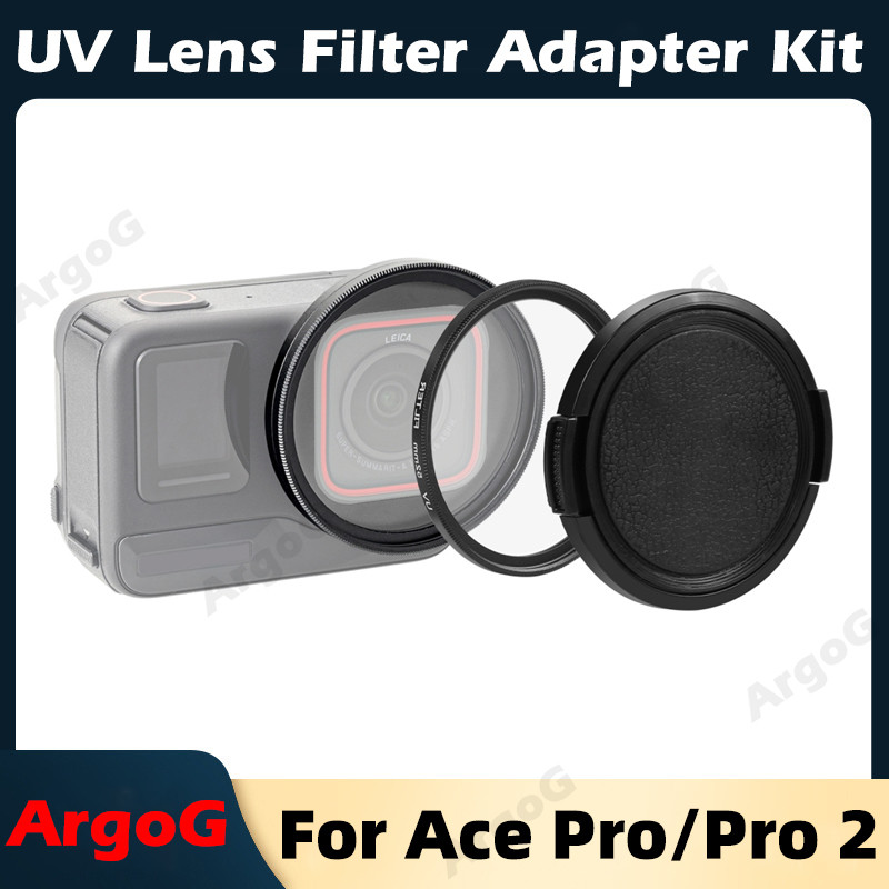 ArgoG Bộ Chuyển Ống Kính 52mm cho Insta360 Ace Pro/Ace Pro 2 + Bộ Lọc UV & Nắp - Phụ Kiện Ace Pro 2