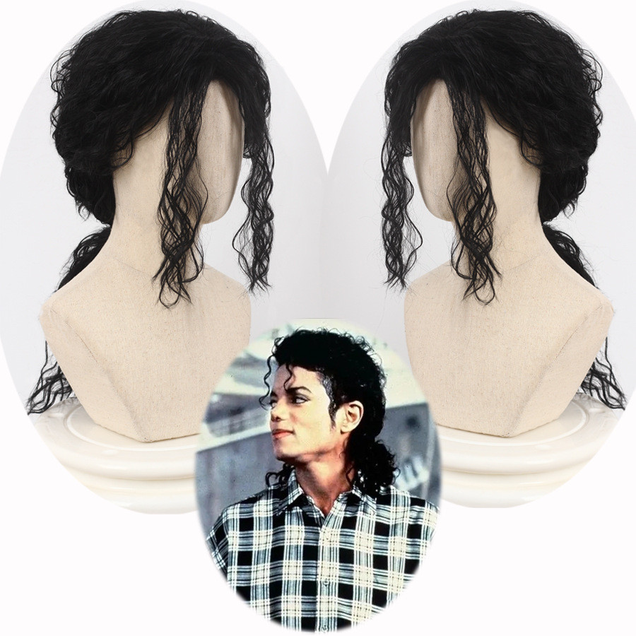 Michael Joseph Jackson Tóc Giả Cho Moonwalk Robot Khiêu Vũ Cosplay Biểu Diễn Sân Khấu Giả Chương Trì