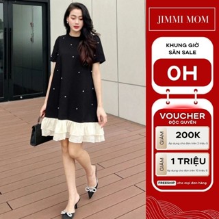 Đầm Suông Đuôi Cá, Váy Bầu Babydoll Mùa Hè Thiết Kế Dài Qua Gối Xinh Xắn Mẫu Mới Thời Trang Cao Cấp Jimmi mom