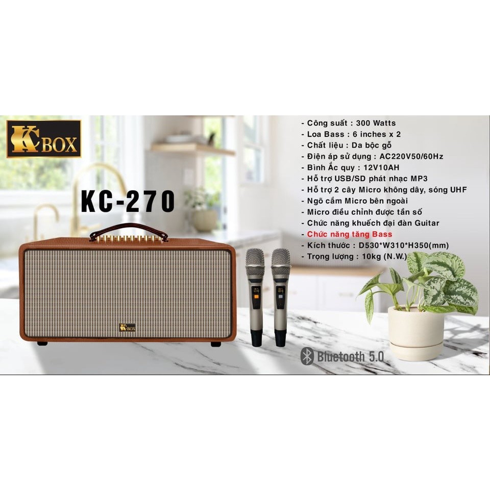 Loa Karaoke di động KCBox KC-270 - Hàng Chính Hãng - Bo Audio