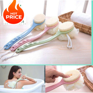 Bàn chải tắm cọ lưng 2 mặt có bông tắm , bông tắm tròn và dài