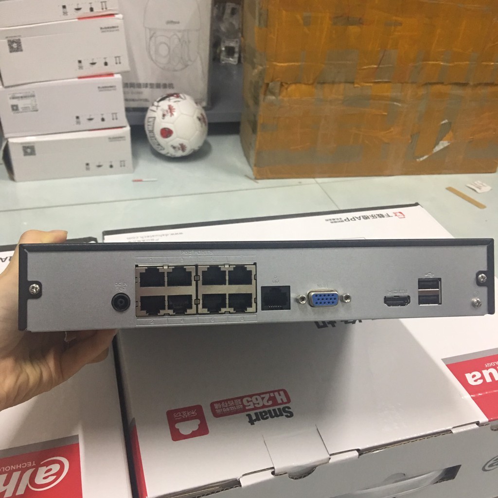 Đầu ghi hình Camera POE Dahua 8 kênh 4108 ( Nvr Dahua POE 8 cổng POE cắm dây LAN là chạy)