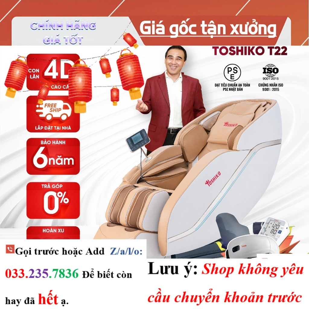 <new> Ghế massage trị liệu toàn thân Toshiko T22 đa năng cao cấp