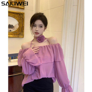 SAILIWEI Áo Sơ Mi áo sơ mi nữ áo kiểu hàn quốc tráng lệ thông thường Định hình xu hướng trendy WCS23B08O8 6Z240205