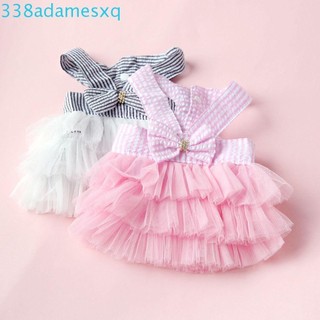 Adamesxqb Váy Chó Sọc Đáng Yêu Xuân Thu Quần Áo Nơ Cưới, Sinh Nhật Sử Dụng Cho Nhỏ Vừa Thú Cưng Váy Mèo