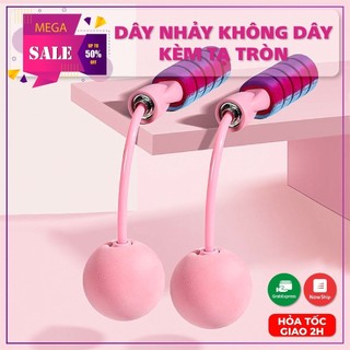 Dây Nhảy Thể Dục Không Dây, Có Bóng Điều Chỉnh Màu Hồng
