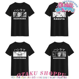 HOT Áo Thun Đen Trắng Cổ Tròn aogau.store In Hình NARUTO Tsutsuki Kaguya Hashirama Cho Nam Và Nữ