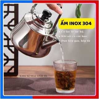 Ấm đun nước inox 304, có màng lọc bã, hàng thái lan, dung tích 2L, 3L, 5L dùng cho mọi loại bếp.