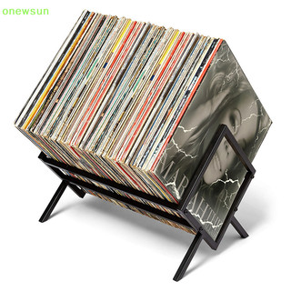 Onewsun Vinyl Record Storage – Matte Black Vinyl Record Holder Dung tích 80 đến 100 LP - Giá đỡ bản ghi một tầng bằng kim loại bền mới