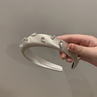 Châu Âu và Mỹ Nhẹ Sang Trọng Công Nghiệp Nặng Thả Nước Satin Bọt Biển Chống Trơn Trượt Băng Đô Nữ Thời Trang Hàng Ngày Đa Năng Đầu