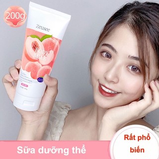 Kem dưỡng ẩm, kem body trắng da chống nắng toàn thân trái đào pure milk body lotion hương nước hoa