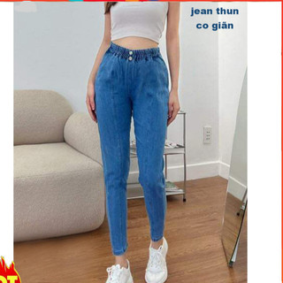 Quần jean Nữ dài ống ôm, Chất jean thun co giãn