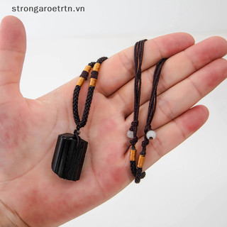 Strongaroetrtn Đen Tự Nhiên Tourmaline Đá Vòng Cổ Pha Lê Đen Tourmaline Mặt Dây Chuyền VN