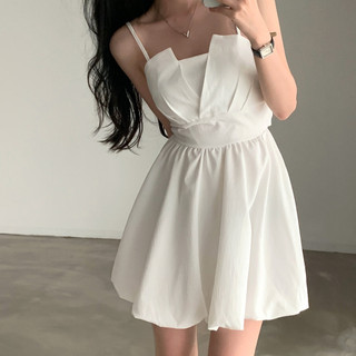 Phong cách mới sang trọng Hàn Quốc ~ Đầm ren lưng kiểu Pháp dành cho nữ Váy ôm nhẹ hơn