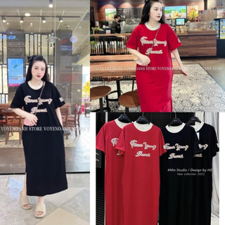 Váy Suông, Đầm Suông In Chữ FOREVER From Rộng Tới 70kg, Dáng Dài Chất Cotton Đẹp