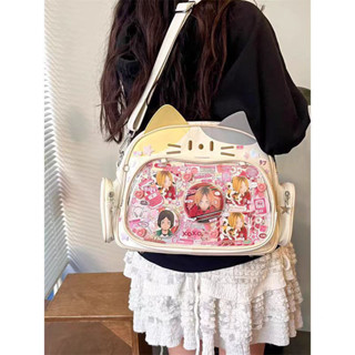 Trong kho Túi đeo vai học sinh y2k mới đa năng, dung tích lớn, túi đựng đau, ba lô dễ thương