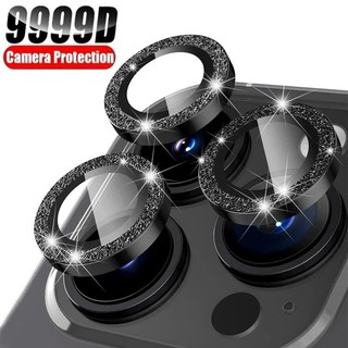 Nắp dán đính đá bảo vệ ống kính camera cho iPhone 11 12 13 14 15 Pro Max / 14 Plus