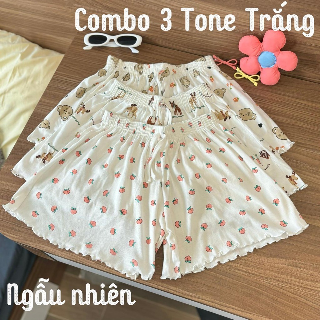 Combo 3 quần đùi cotton Ngẫu Nhiên chất mát, quần ngủ nữ chất cotton mềm mại, họa tiết dễ thương | BigBuy360 - bigbuy360.vn