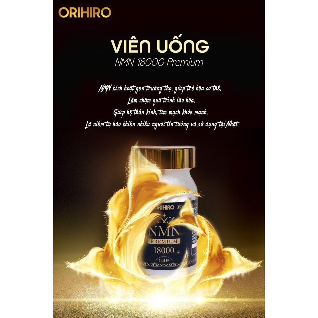 VIÊN UỐNG TRẺ HÓA NMN 18000 PREMIUM ORIHIRO NHẬT - 144 VIÊN