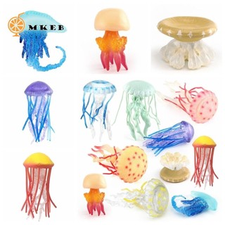 Mkeb sứa sao biển Anemones, Tượng động vật đại dương rắn sống động như thật, Mô hình động vật mô phỏng nhiều màu Động vật biển bằng nhựa Mô hình sinh vật biển Đồ trang trí bàn