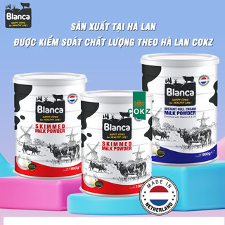  Sữa Tươi dạng Bột Blanca Nguyên Kem  Tách kem lon 900Gr không đường. 