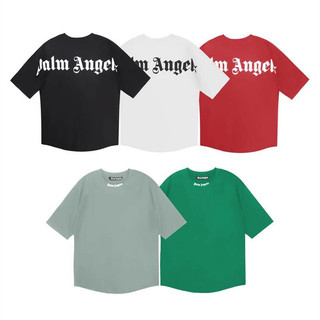 Áo thun tay ngắn dáng rộng PALM ANGELS thời trang dành cho cặp đôi 801#