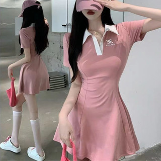 Đầm Polo Nữ Bodycon Đầm Ngắn, Thời Trang Tay Ngắn Eo Thiết Kế Mỏng Đầm Phong Cách
