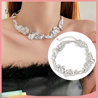 Lk Vòng cổ kim loại độc đáo Vòng cổ thời trang Châu Âu Mạ điện độc đáo Vòng cổ nữ phong cách Punk Hoàn hảo cho các bữa tiệc và mặc hàng ngày