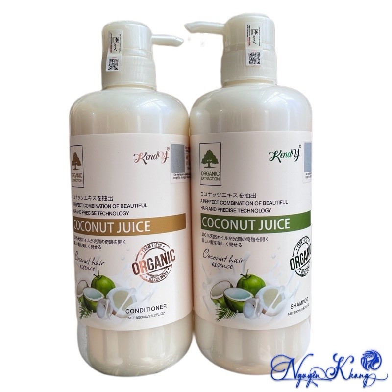 [ CS ] Dầu gội xả dừa tươi cao cấp Coconut Juice KENDY 800mlx2