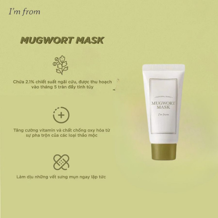Mini Mặt Nạ Ngải Cứu Làm Dịu, Thanh Lọc Da I'm From Mugwort Mask Hàn Quốc 30g
