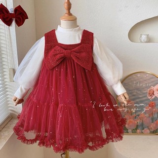 S52 - Sét Váy + Áo Đỏ Babydoll Bồng Bềnh Bé Gái
