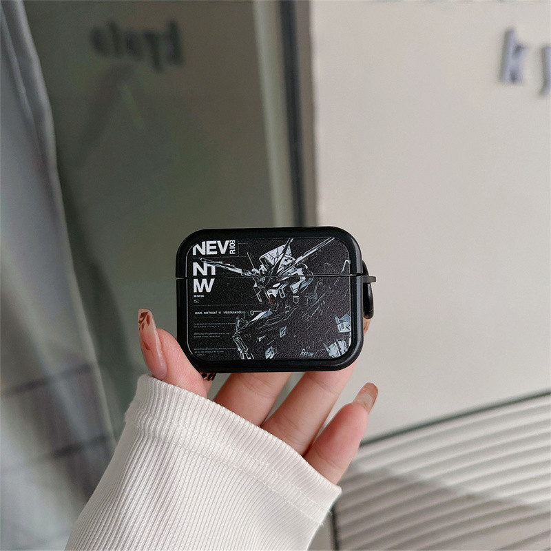 Thích hợp cho Airpods4 Airpods1 / 2 3 Pro Pro2 Gundam + Bộ tai nghe khóa tròn Vỏ bảo vệ Bluetooth kh