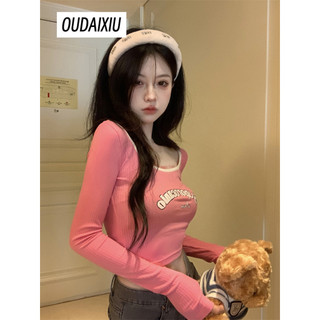 OUDAIXIU áo phông áo thun nữ croptop baby tee Stylish Comfortable Fashion hàn quốc WTX23A0PUR 8Z240220