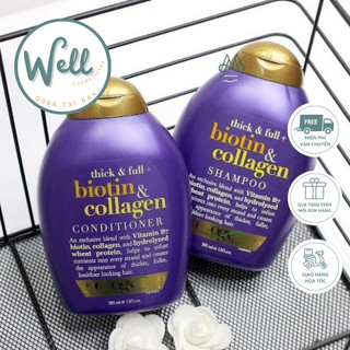 Cặp dầu gội xả Biotin&Collagen OGX UK bổ sung vitamin B7 + Collagen cho tóc chắc khỏe
