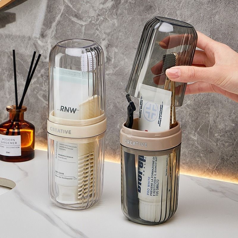 Hộp đựng bàn chải creative 2 màu xuyên thấu sang trọng cao cấp 6.2x20cm