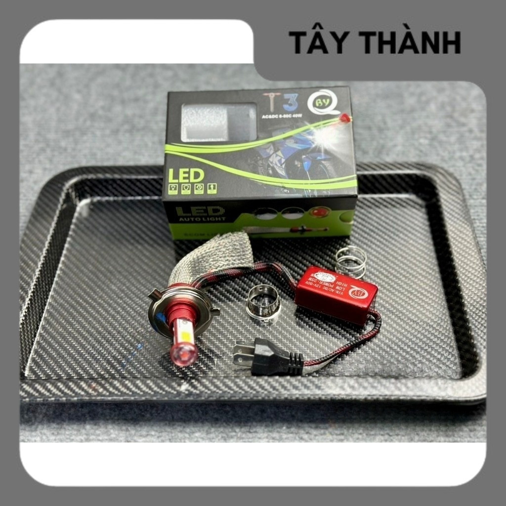 Đèn pha led BY 3 tim AC&DC 8-80C-40W Siêu sáng MST3-Tây Thành Shop