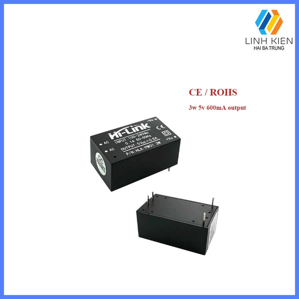 [Có sẵn] Module Nguồn AC-DC 5V3W HLK-PM01