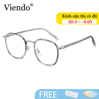 Gọng kính cận có độ nam nữ VIENDO kim loại oval tròn gọng mắt kính chống ánh sáng xanh tia uv đổi màu khi ra nắng -0.5/-1.0/-1.5/-2.0/-2.5/-3.0/-3.5/-4.0/-4.5/-5.0/-5.5/-6.0
