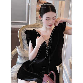 Đầm Nhung Dây Đan Chouchou